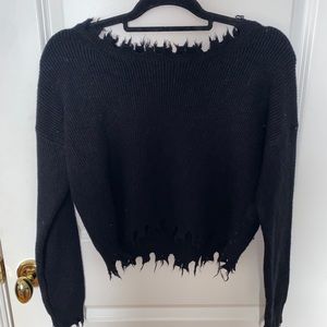 Black fringe sweater